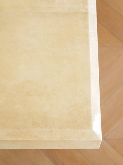 Italian 1900s Art Deco Parchment Beech Coffee Table
