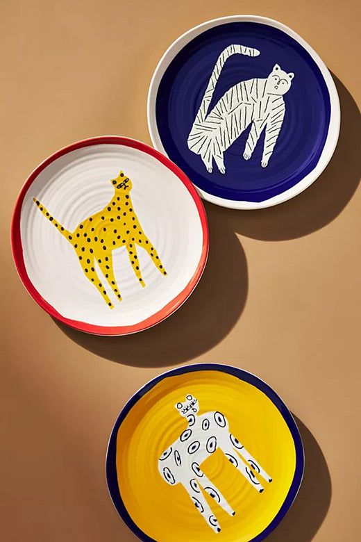 Wild Cat Artisan Ceramic Plate Collection