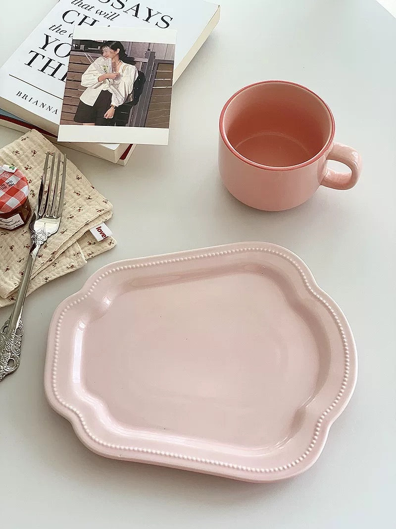 Blush Pink Ceramic Serving Tray