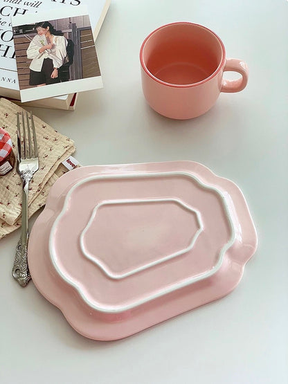 Blush Pink Ceramic Serving Tray bottom