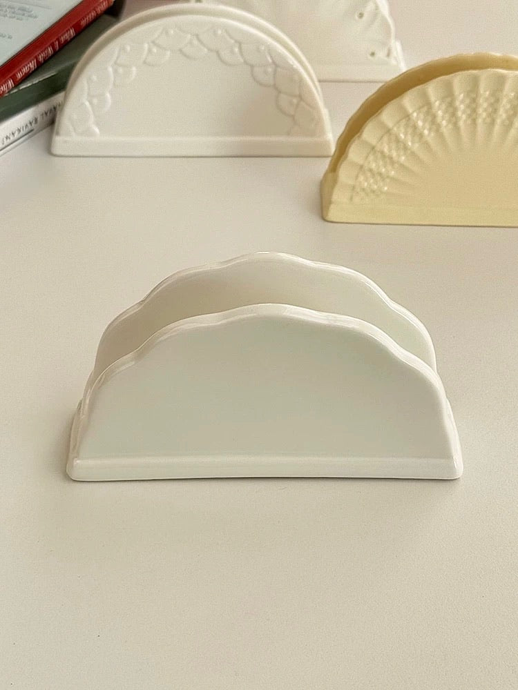 Decorative Ceramic Napkin Holders white plain