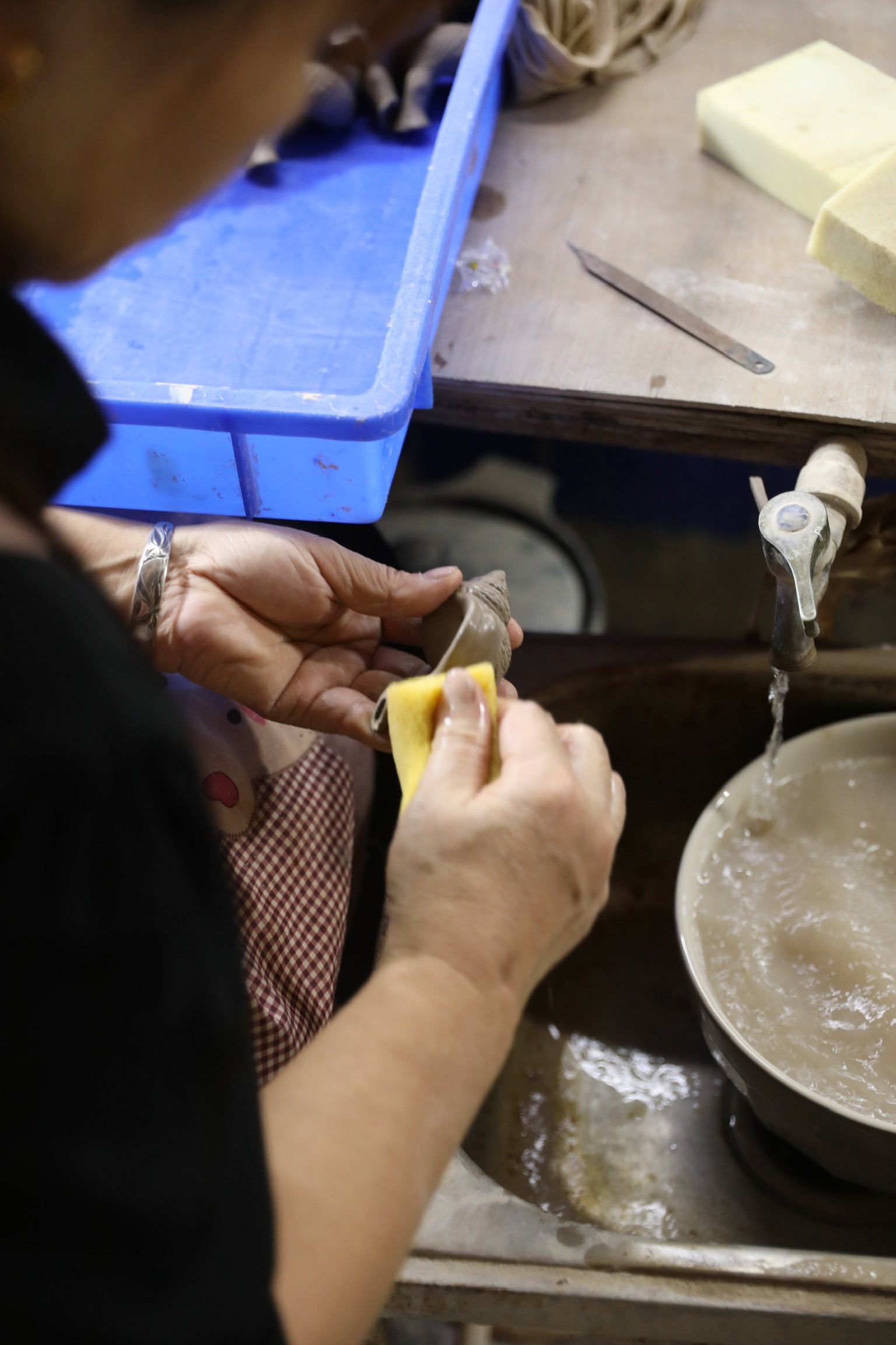 Unique Artisanal Handmade Ceramic Cup and Saucer Set production