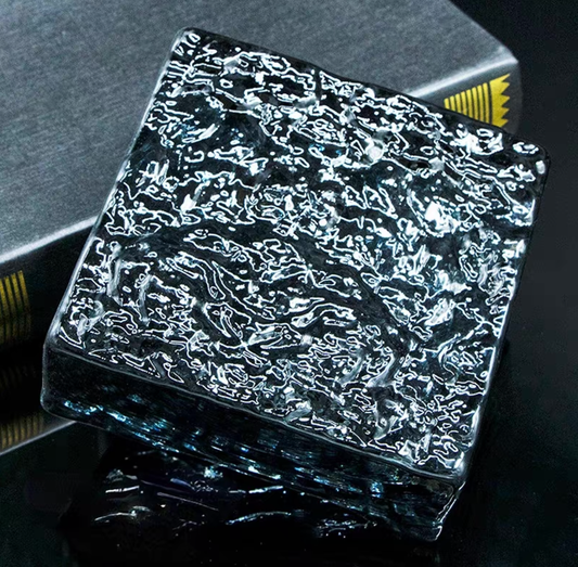 Ice Crystal Glass Brick—Graphite Drift