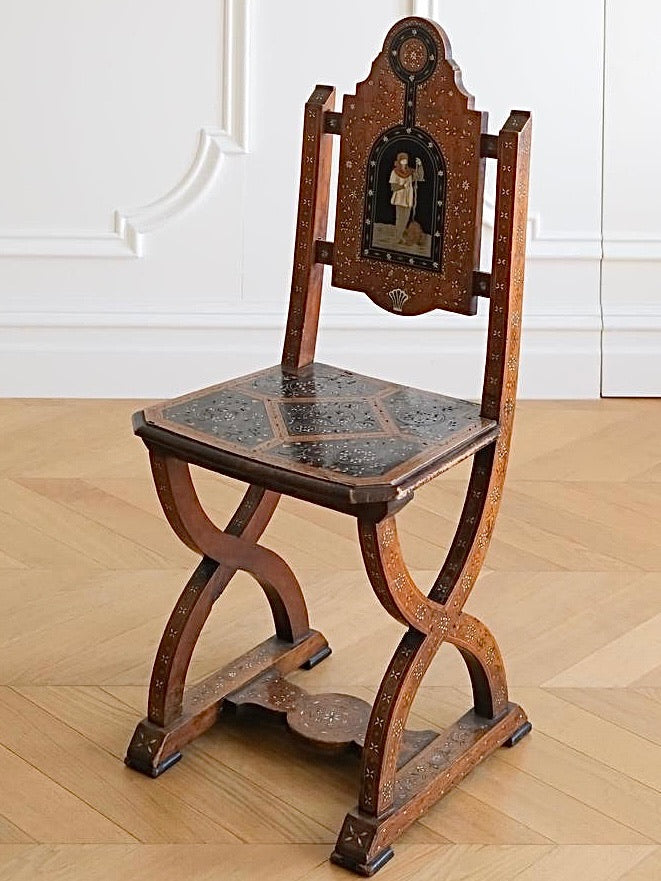 ADRIANO BRAMBILLA Marquetry Moorish Style Bandeau Chair single