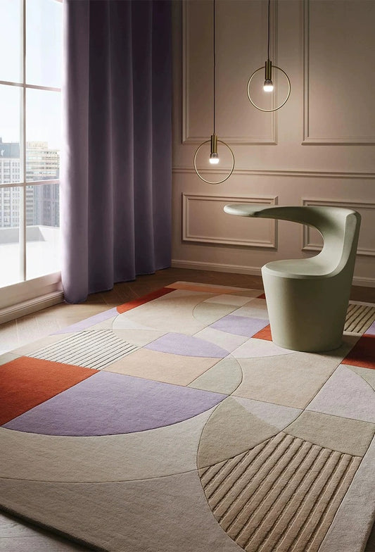 Orbit Abstract Handwoven Rug – Terra Blush