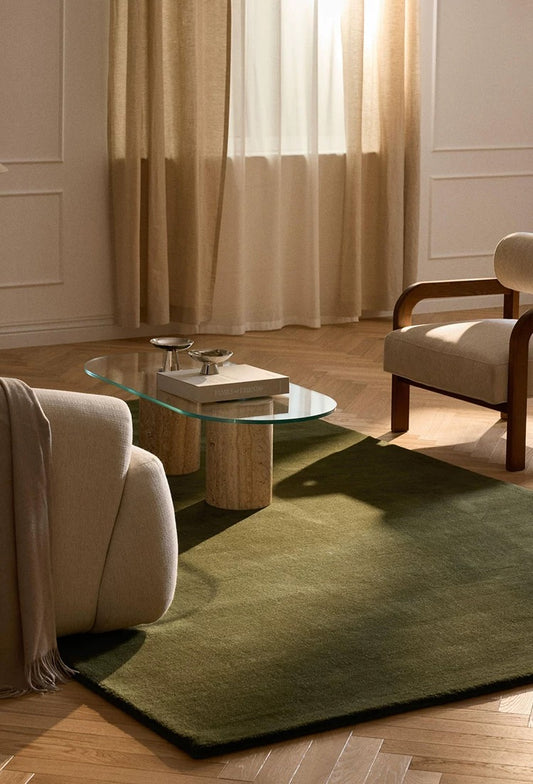 Velvo Minimalist Rug – Olive Moss