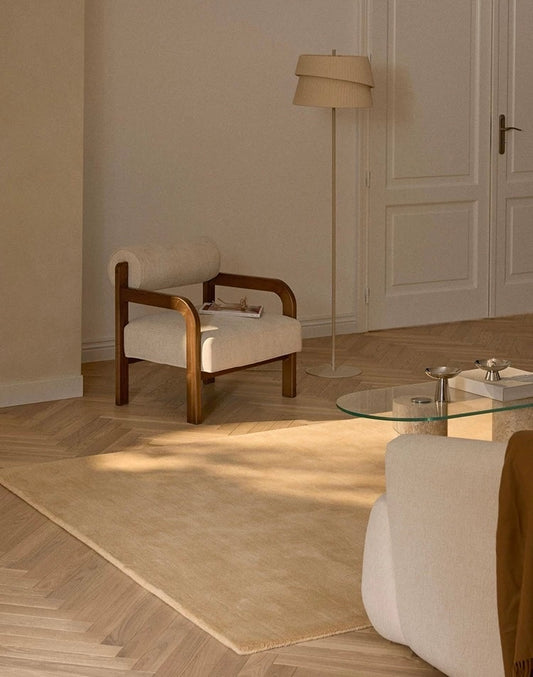 Velvo Minimalist Rug – Sandstone Beige