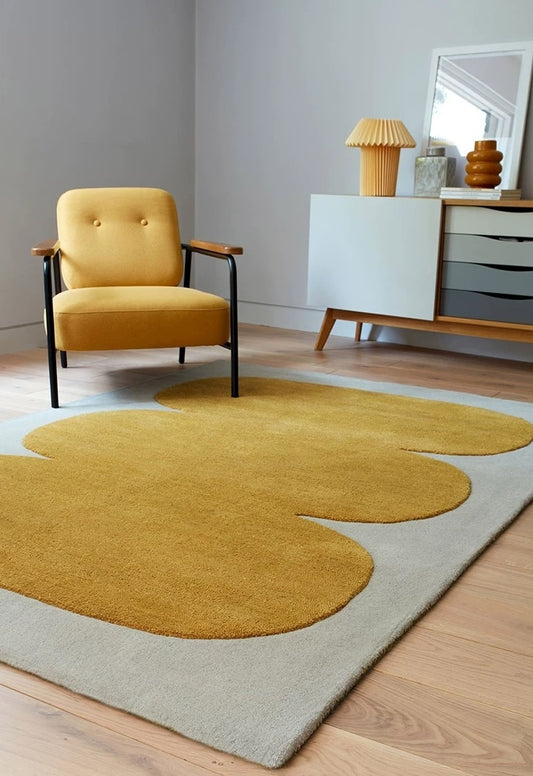 Bauhaus Form Handwoven Rug – Amber Beige