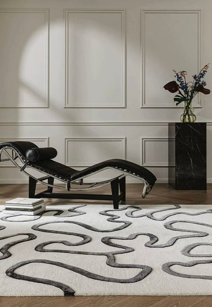 Ligne Libre Handwoven Rug – Ivory Black