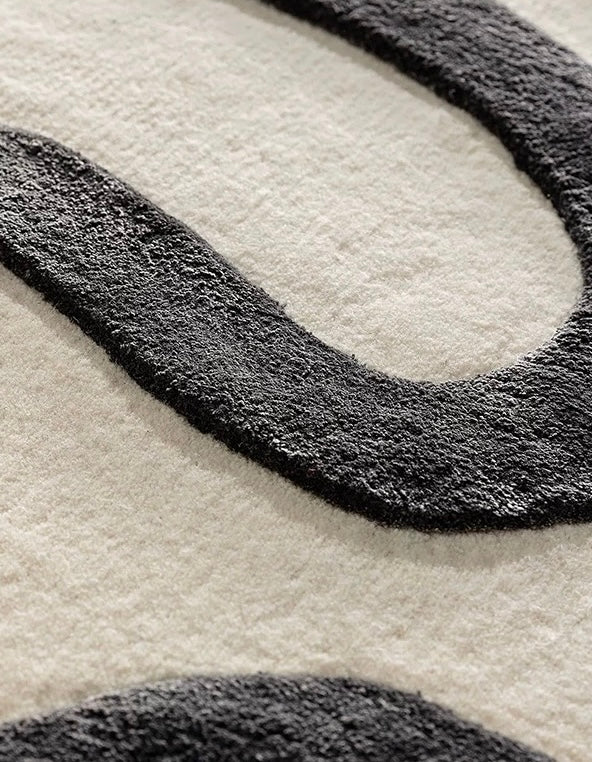 Ligne Libre Handwoven Rug – Ivory Black