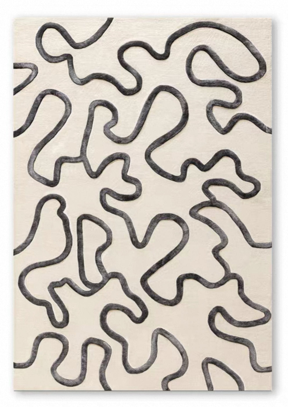 Ligne Libre Handwoven Rug – Ivory Black