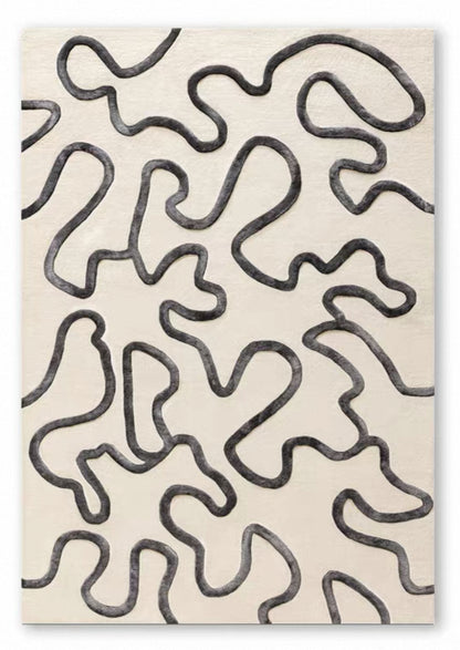 Ligne Libre Handwoven Rug – Ivory Black