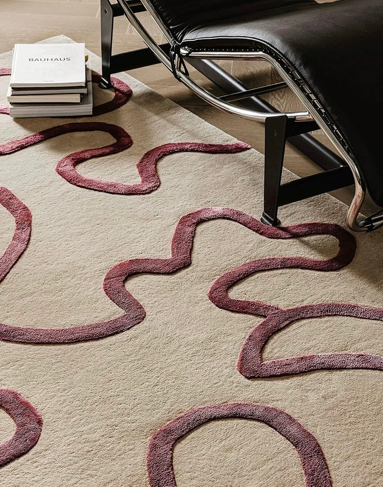 Ligne Libre Handwoven Rug – Rosewood Beige