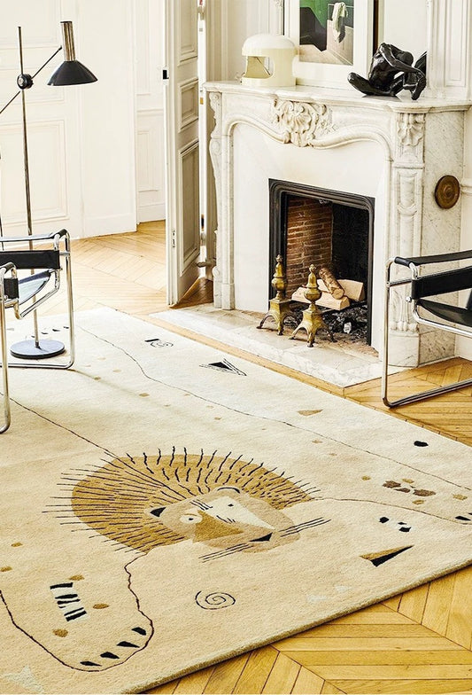 Lion Moderne Handwoven Rug – Sand Beige