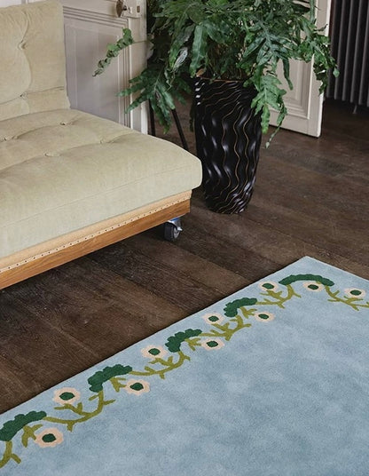 Fleur de Ciel Handwoven Rug – Soft Blue