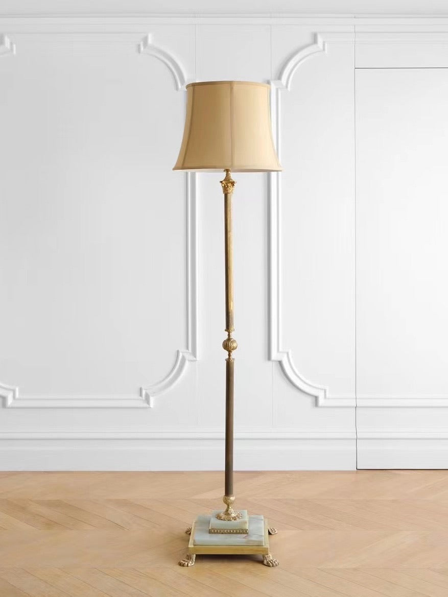 19th Century British Marble and Jade Floor Lamp