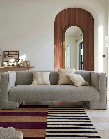 Cadence Stripes Handwoven Rug – Plum & Beige