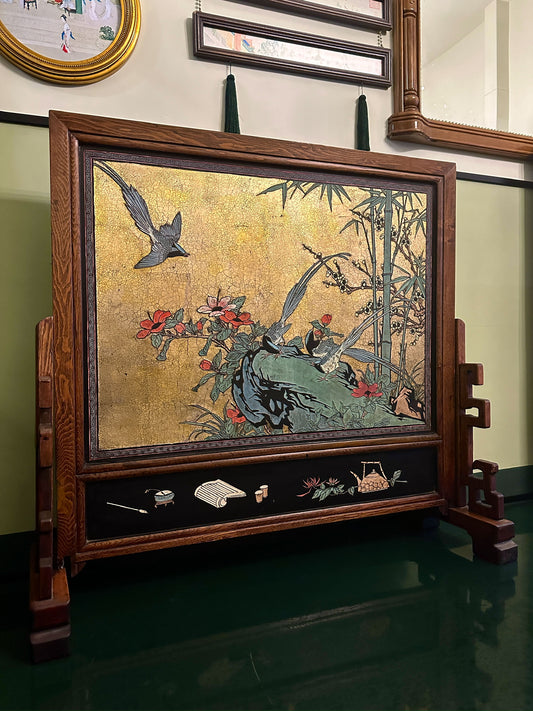 Mid-20th Century Oriental Style Folding Screen