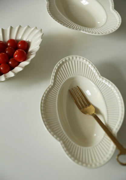 Fluted Ceramic Plate