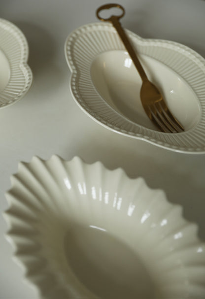 Fluted Ceramic Plate