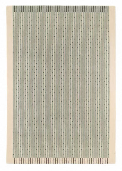 Morandi Mint Green Lines Handwoven Rug – Geometric Stripe