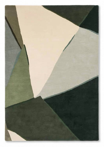 Fragment Terrain Handwoven Rug – Forest Sage / Terracotta Blue