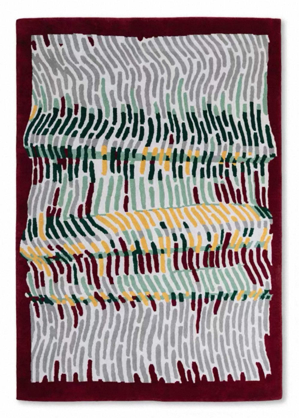Contour Rhythm Handwoven Rug – Zebra / Wine Yard