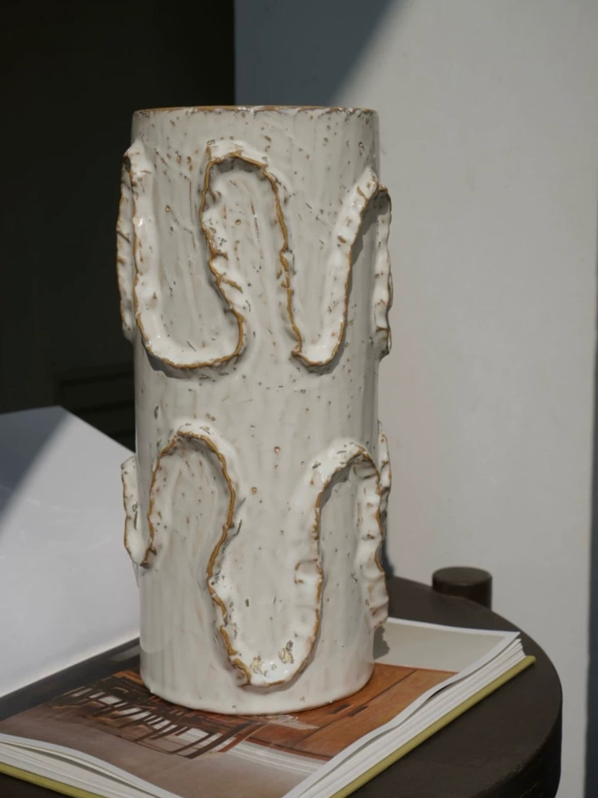 Handcrafted Sculptural Silver Birch Ceramic Vase