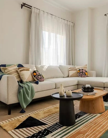 GeoVista Handwoven Rug — Earthtone Mosaic