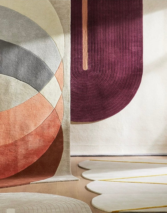 Archline Handwoven Rug – Mulberry & Coral