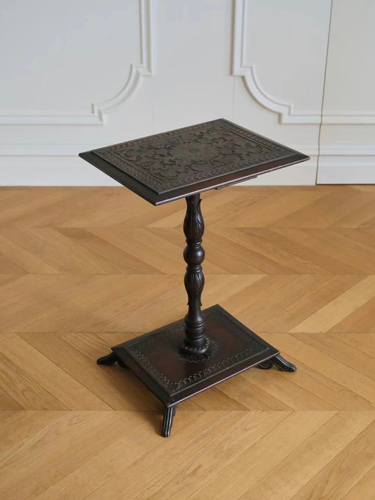[SOLD] British Antique Wood-Carved Side Table