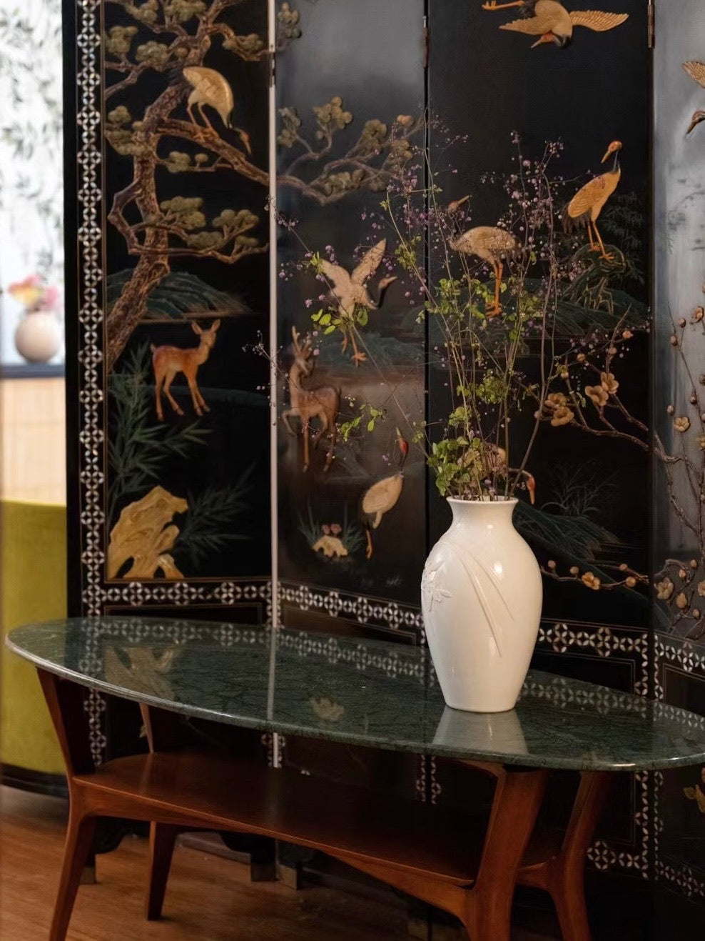 Italian Vintage Marble Tea Table