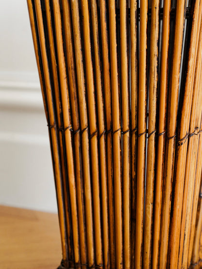Japanese 20th Century Iron and Rattan Umbrella Stand