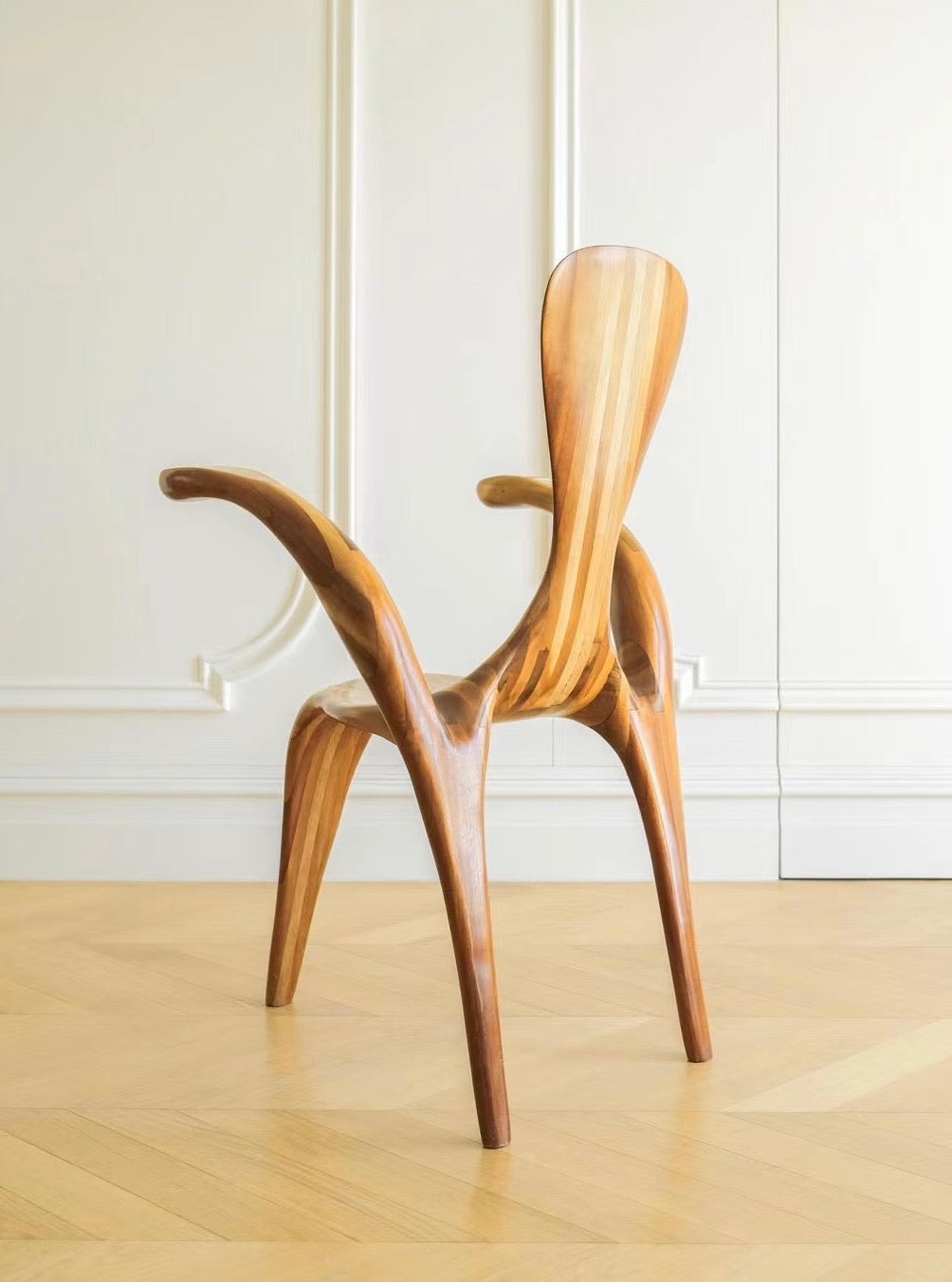 Polyte Solet Hand-Carved Wooden Chair