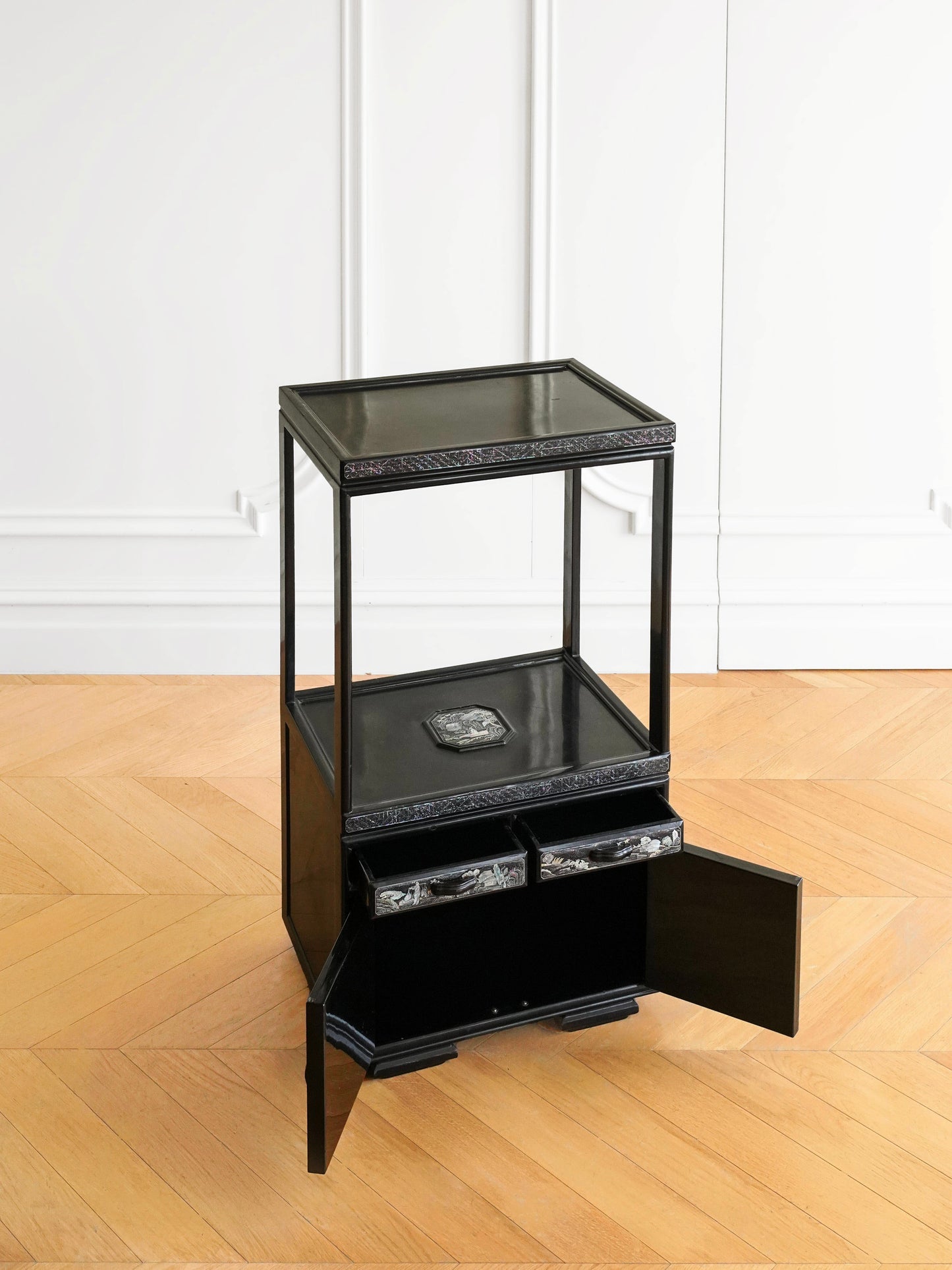 Korean Late 19th Century Mother-of-Pearl Inlaid Storage Cabinet Set