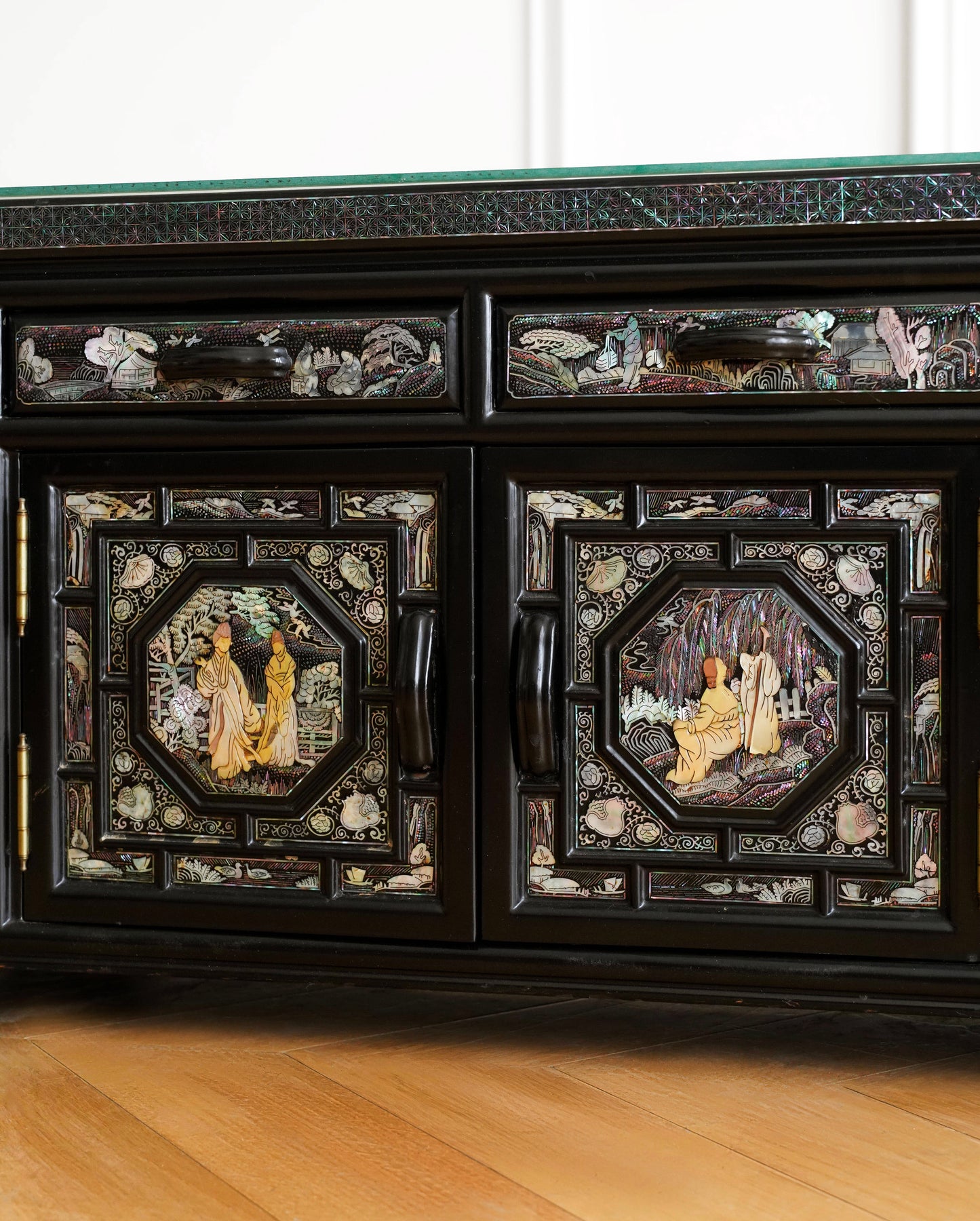 Korean Late 19th Century Mother-of-Pearl Inlaid Storage Cabinet Set