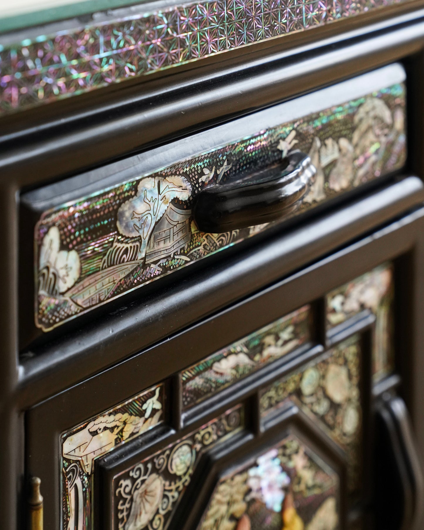 Korean Late 19th Century Mother-of-Pearl Inlaid Storage Cabinet Set