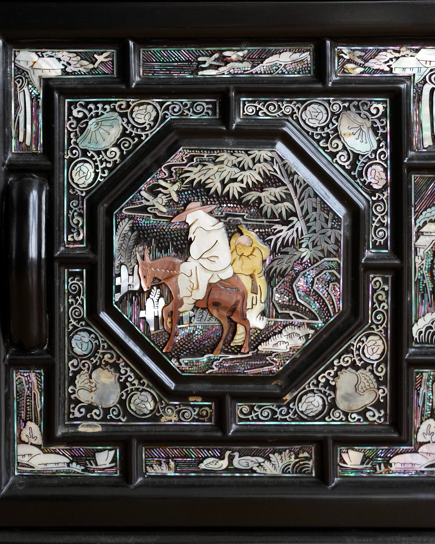 Korean Late 19th Century Mother-of-Pearl Inlaid Storage Cabinet Set