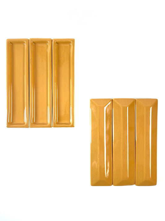 3D Glossy Mustard Relief Tile