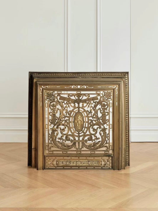 Brass Angel Inlay Fireplace Guard Decoration