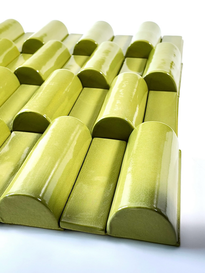 Olive Rhythm Relief Tile