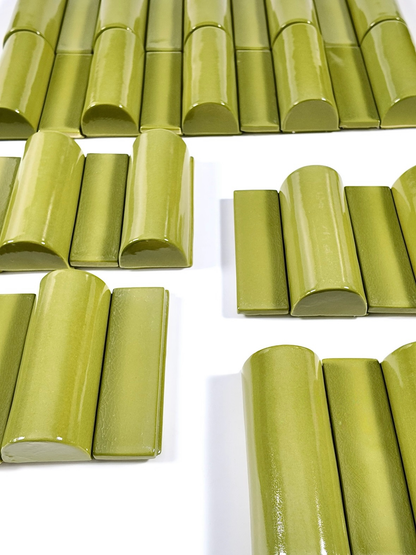Olive Rhythm Relief Tile
