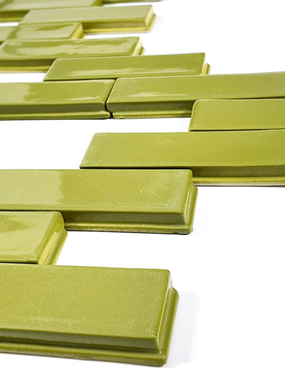 Olive Rhythm Relief Tile
