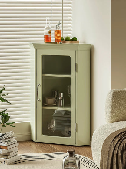 Japanese Vintage-Style Corner Cabinet