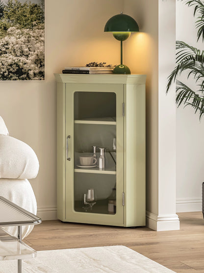 Japanese Vintage-Style Corner Cabinet
