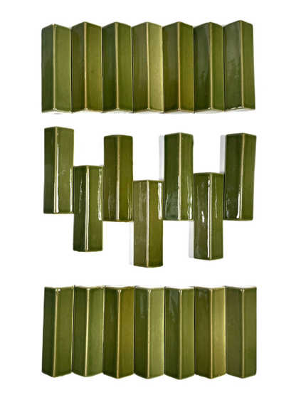 Olive Facet Relief Tile