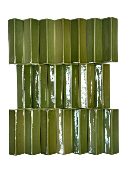 Olive Facet Relief Tile