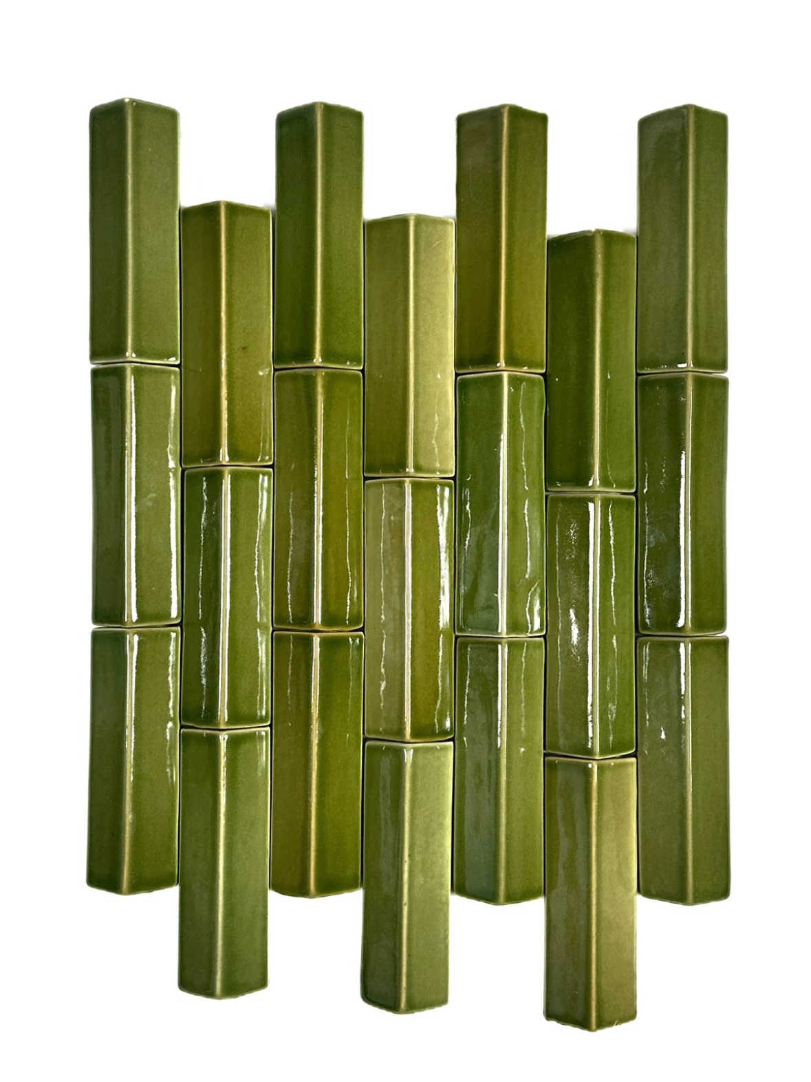 Olive Facet Relief Tile