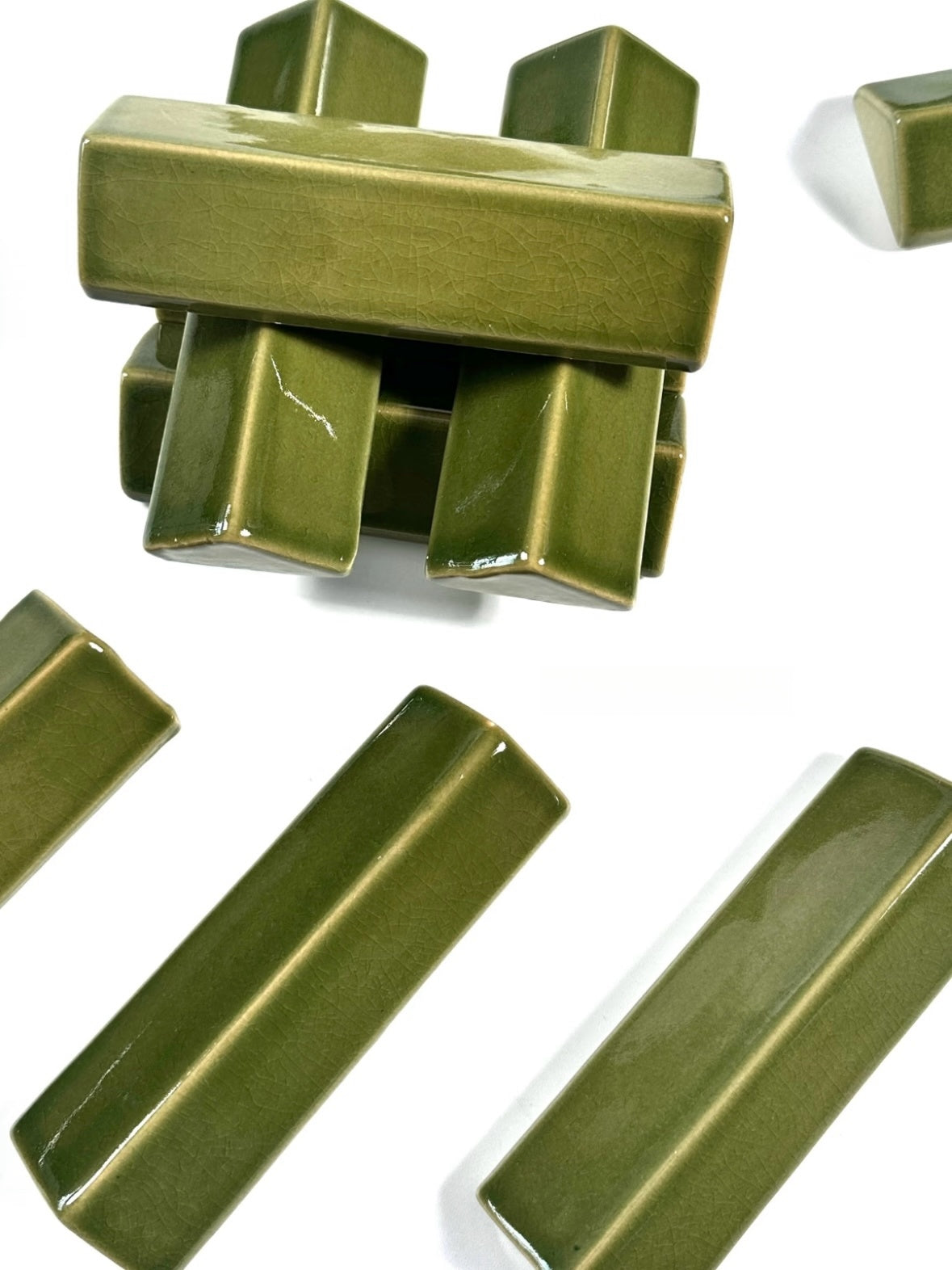 Olive Facet Relief Tile