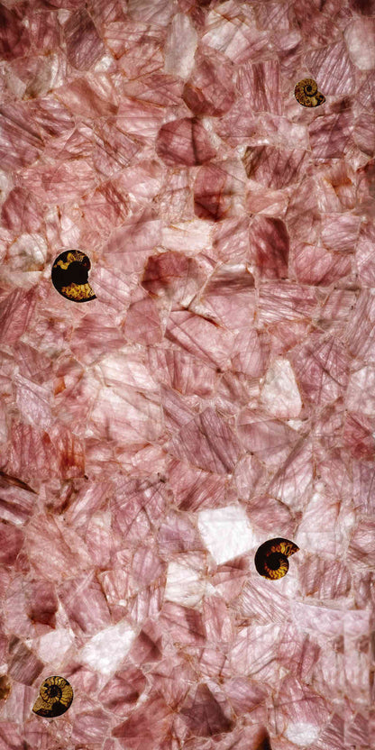 Pink Crystal Translucent Gemstone Slab